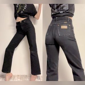 Vintage Wrangler Cowboy Cut Bootcut Black 🔥  High 27